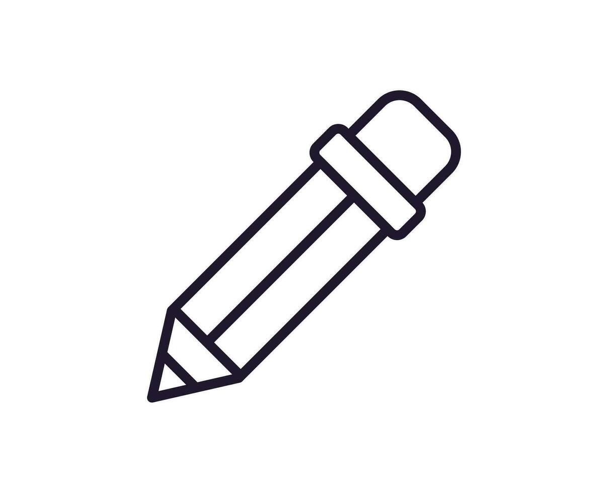 Pencil concept. Modern outline high quality illustration for banners, flyers and web sites. Editable stroke in trendy flat style. Line icon of pencil vector