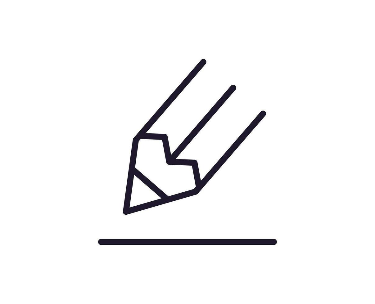 Pencil concept. Modern outline high quality illustration for banners, flyers and web sites. Editable stroke in trendy flat style. Line icon of pencil vector