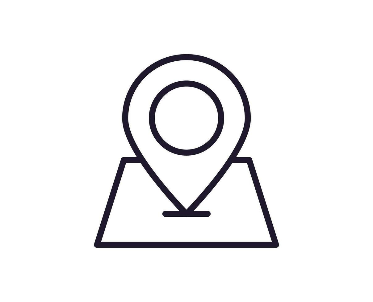 Map pin vector line icon. Premium quality logo for web sites, design, online shops, companies, books, advertisements. Black outline pictogram isolated on white background