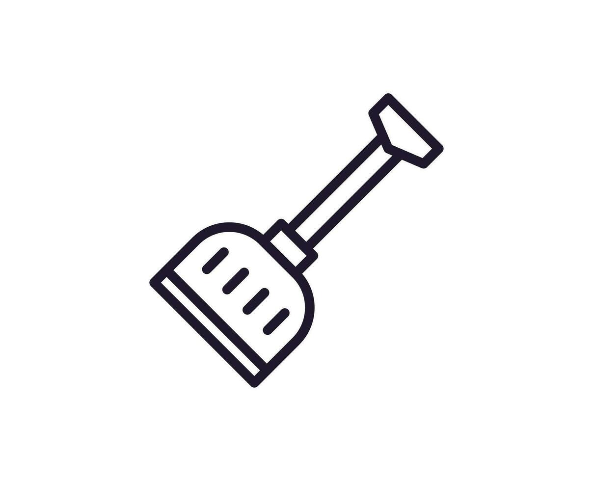 Shovel concept. Modern outline high quality illustration for banners, flyers and web sites. Editable stroke in trendy flat style. Line icon of shovel vector