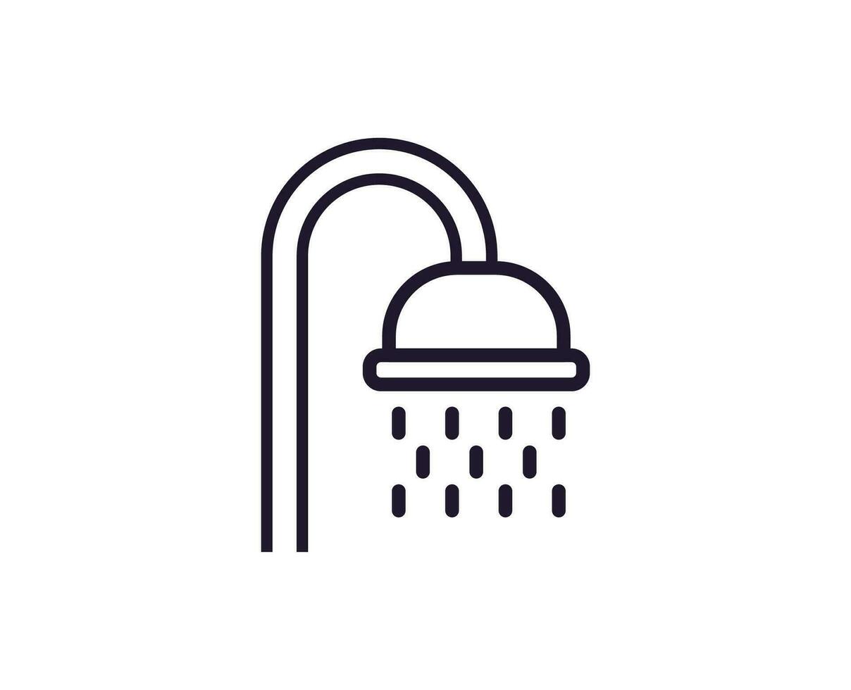 Single line icon of shower on isolated white background. High quality editable stroke for mobile apps, web design, websites, online shops etc. vector