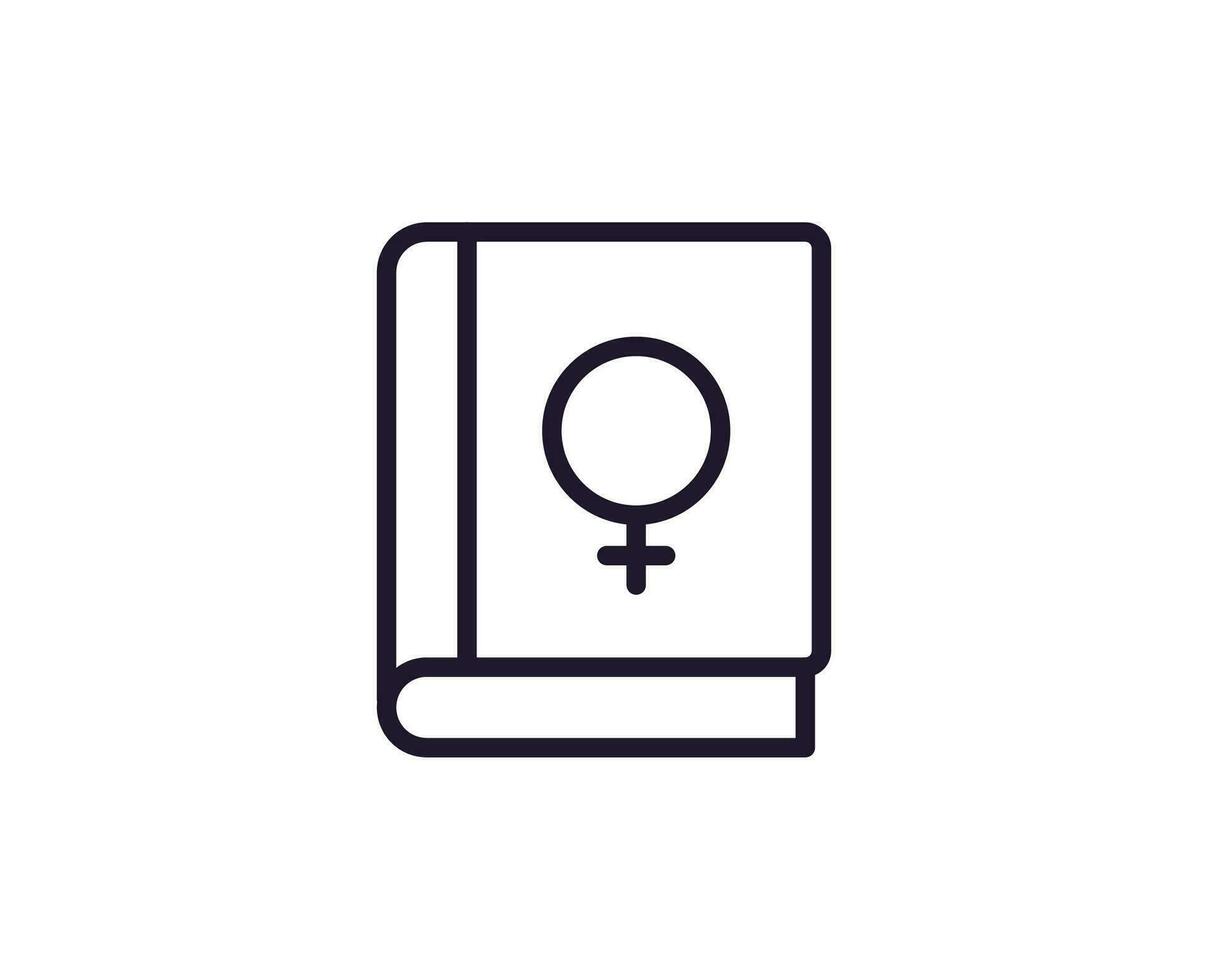 Feminism concept. Modern outline high quality illustration for banners, flyers and web sites. Editable stroke in trendy flat style. Line icon of fem vector