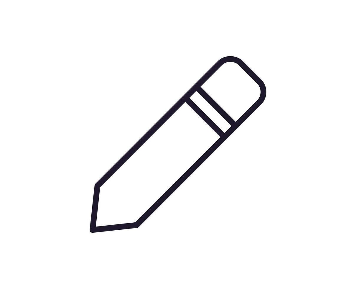 Pencil concept. Modern outline high quality illustration for banners, flyers and web sites. Editable stroke in trendy flat style. Line icon of pencil vector