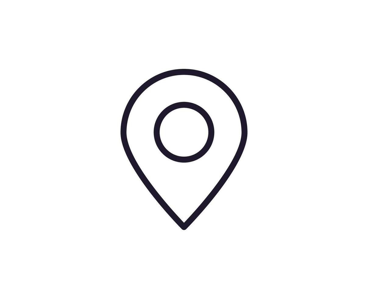 Map pin vector line icon. Premium quality logo for web sites, design, online shops, companies, books, advertisements. Black outline pictogram isolated on white background