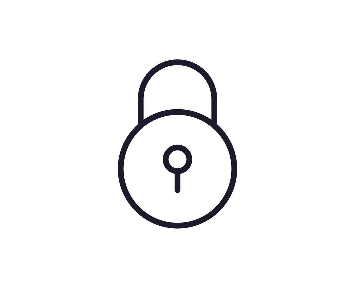 Lock concept. Single premium editable stroke pictogram perfect for logos, mobile apps, online shops and web sites. Vector symbol isolated on white background.