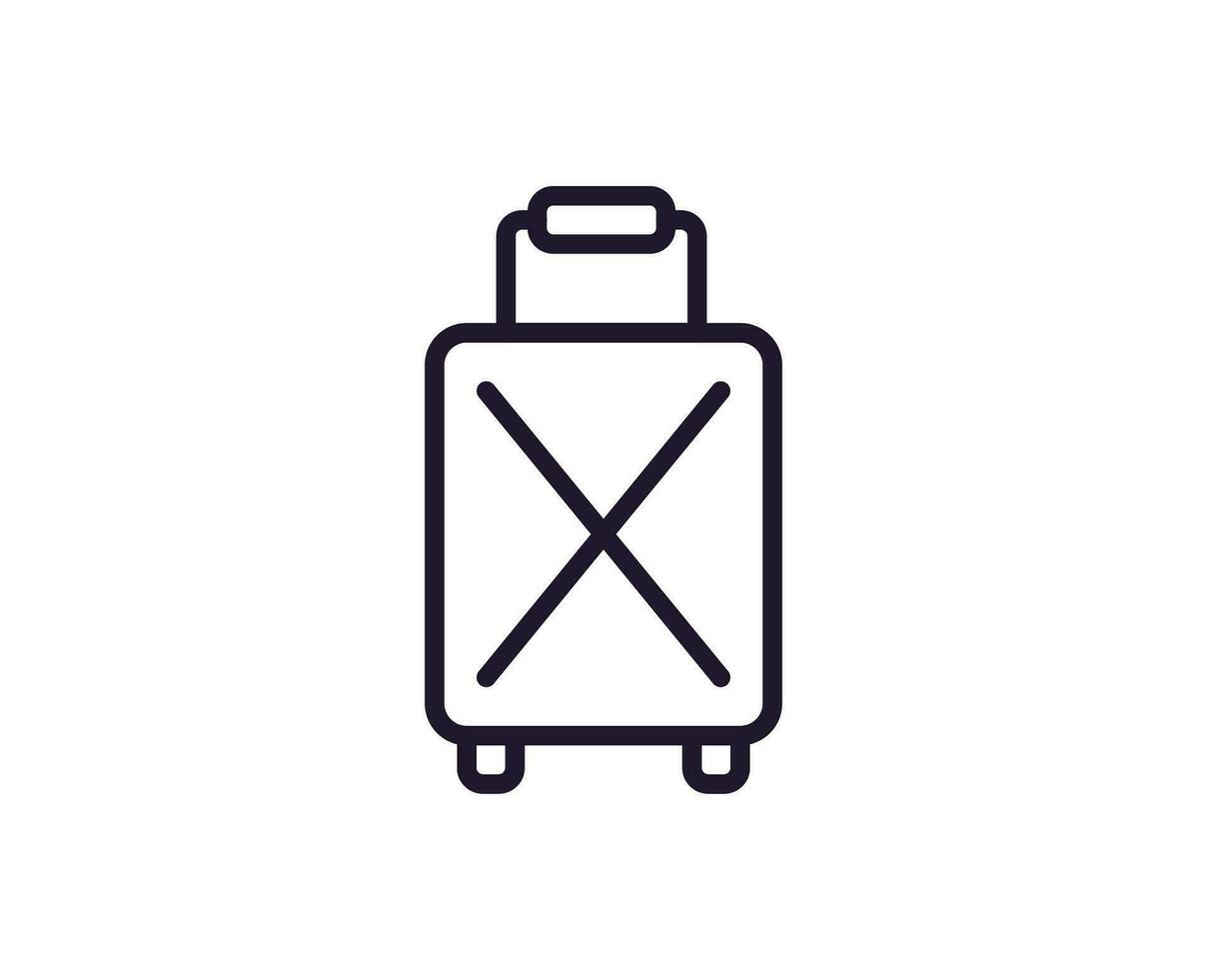 Single line icon of suitcase on isolated white background. High quality editable stroke for mobile apps, web design, websites, online shops etc. vector