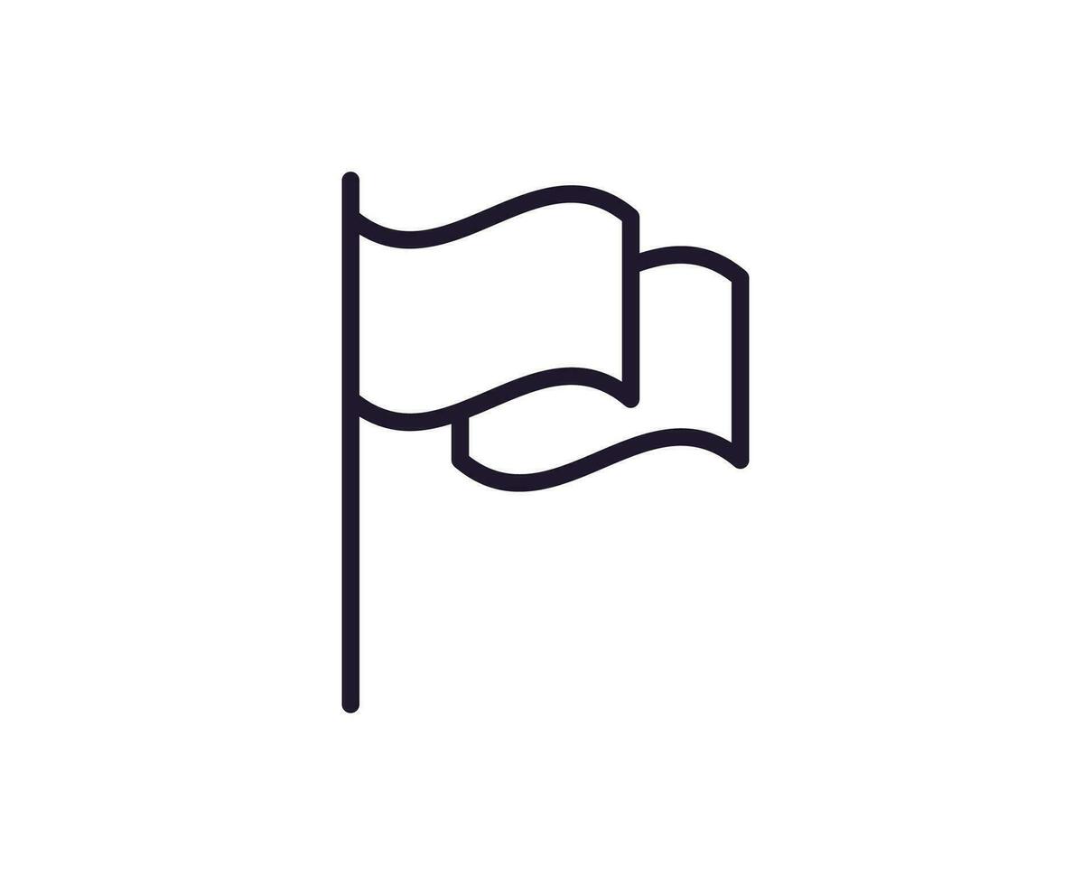 Single line icon of flag High quality vector illustration for design, web sites, internet shops, online books etc. Editable stroke in trendy flat style isolated on white background