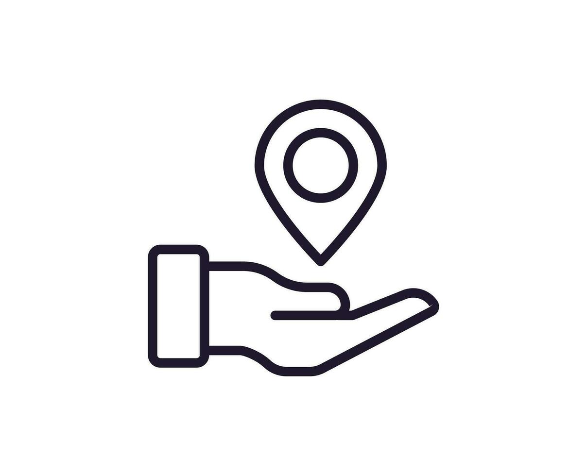 Map pin vector line icon. Premium quality logo for web sites, design, online shops, companies, books, advertisements. Black outline pictogram isolated on white background