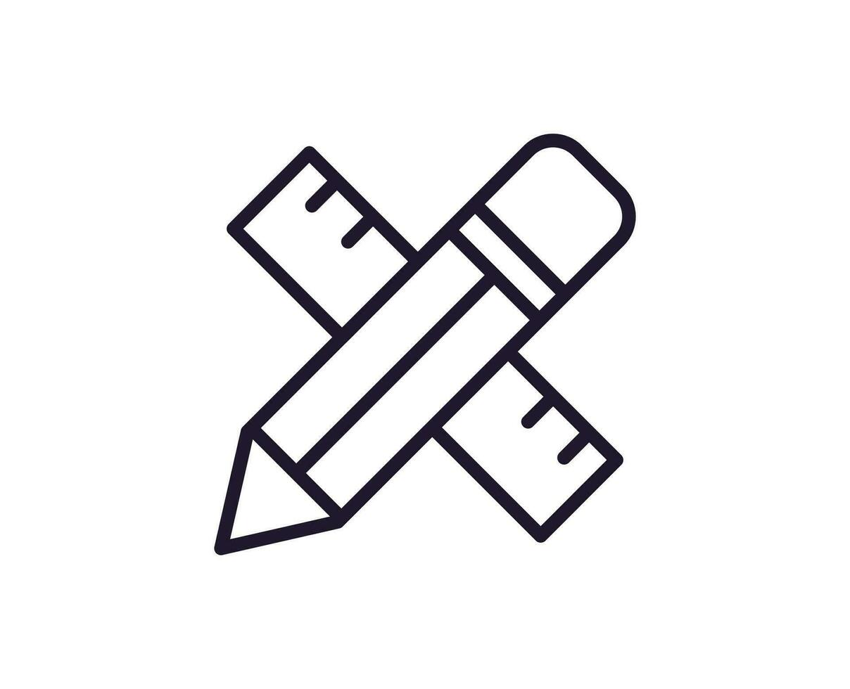 Pencil concept. Modern outline high quality illustration for banners, flyers and web sites. Editable stroke in trendy flat style. Line icon of pencil vector