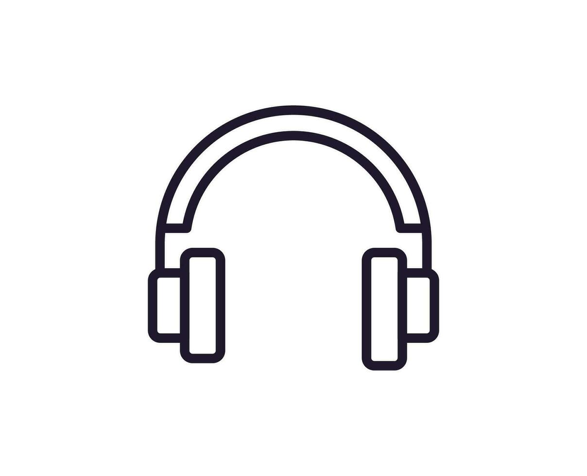 Single line icon of headphones on isolated white background. High quality editable stroke for mobile apps, web design, websites, online shops etc. vector