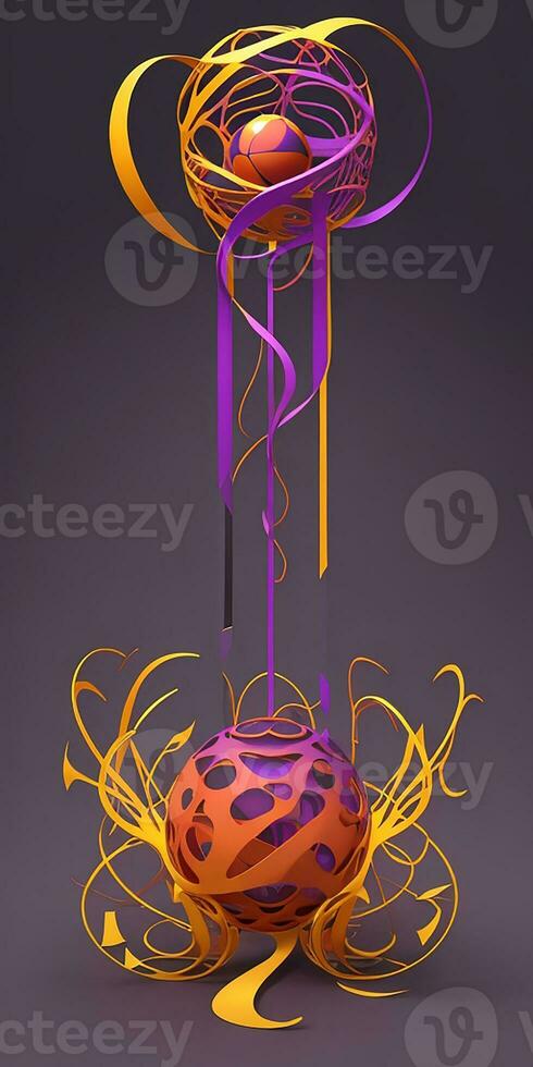 Modern wallpaper abstract background with 3d object ai image photo