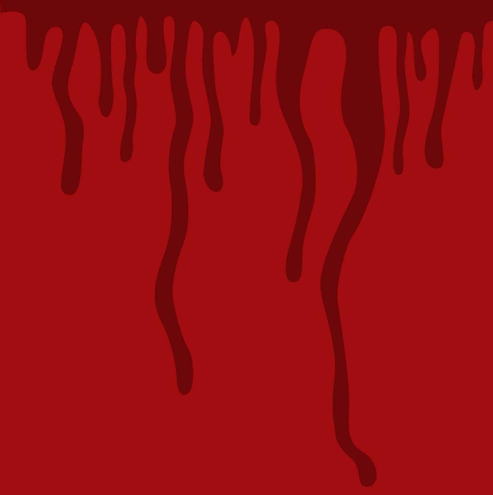 Splash of blood on red background. Concept of horror and Halloween. Flat vector illustration.
