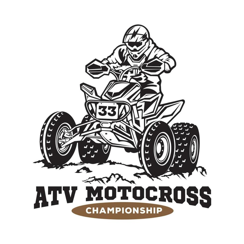 ATV Racing extreme sport, good for t shirt design and racing event logo vector