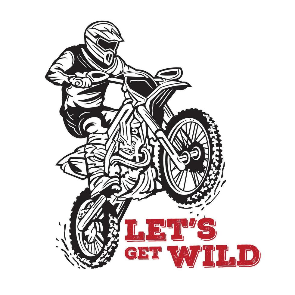 motocross carrera vector ilustración, Perfecto para t camisa diseño y campeonato evento logo diseño