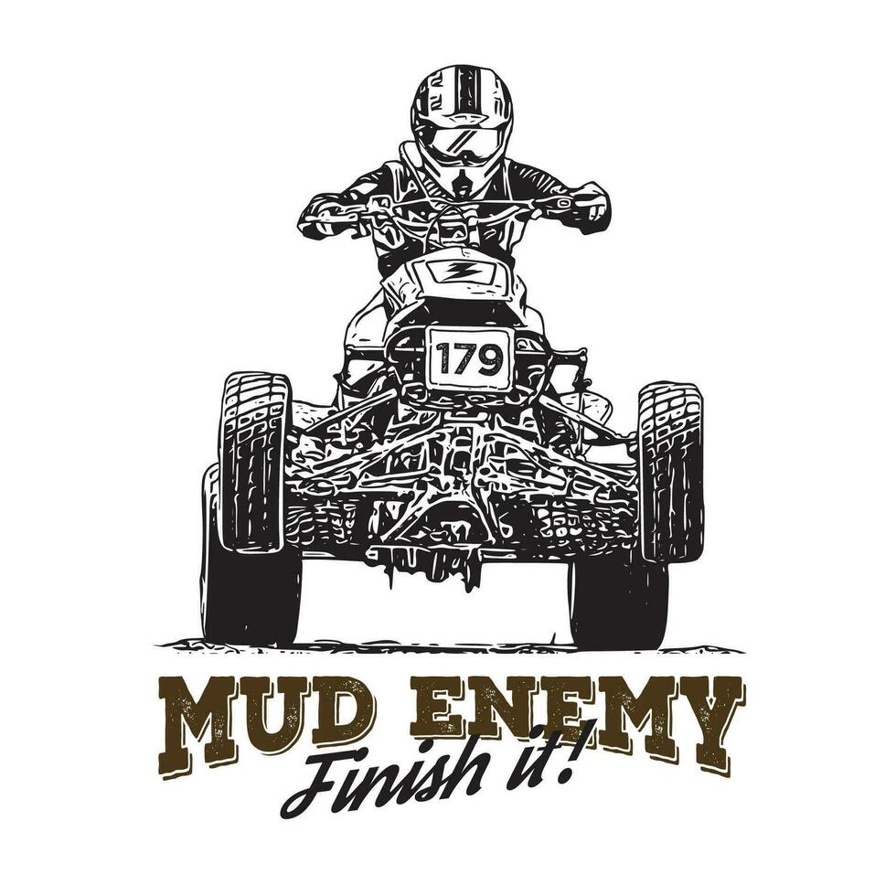 ATV Racing extreme sport, good for t shirt design and racing event logo vector