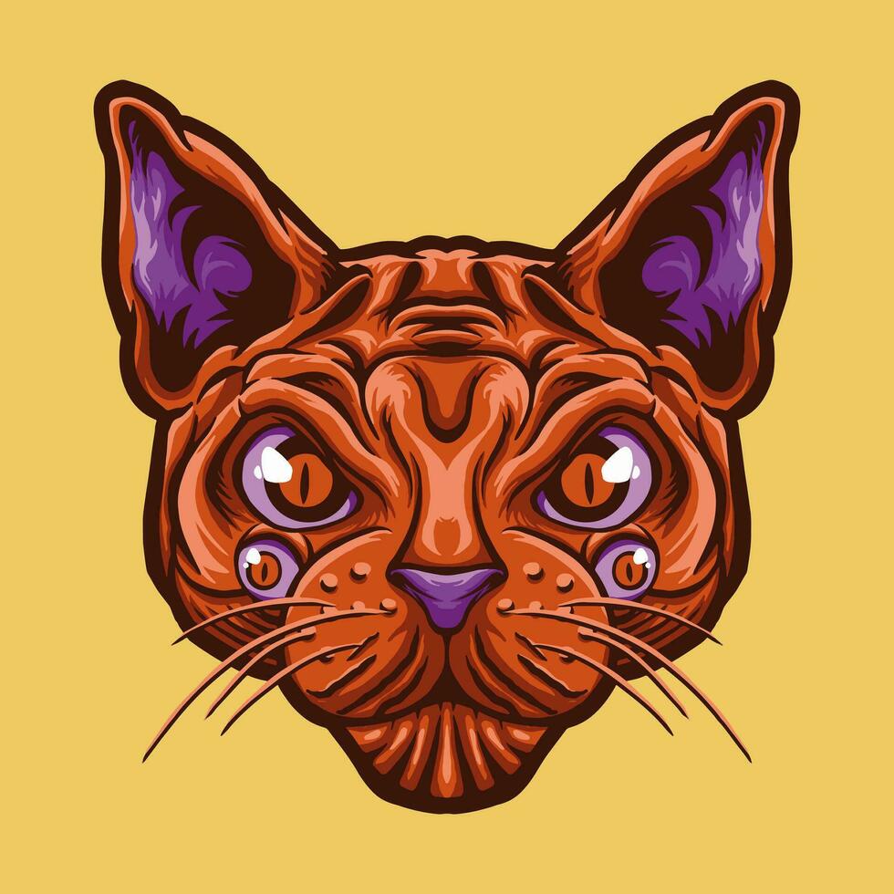Sphynx Cat Head mascot amazing illustration for your branding business vector