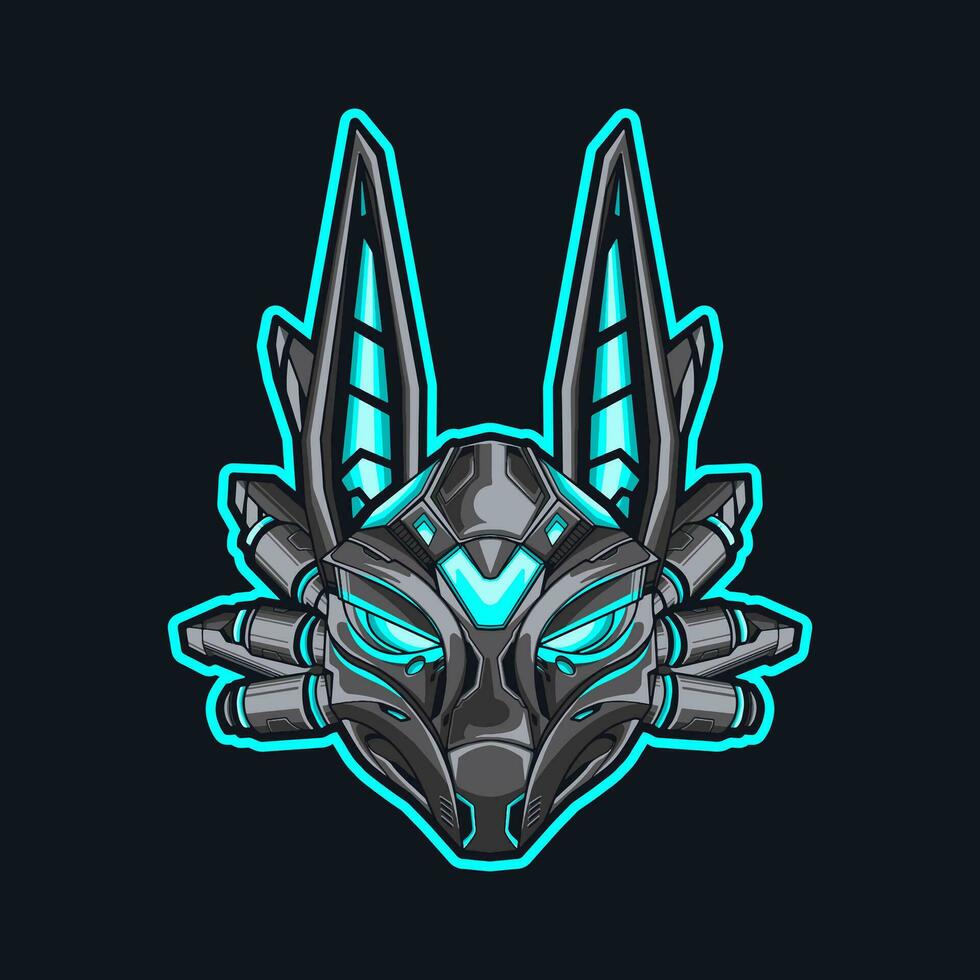 Anubis Robot Head mascot amazing illustration for your branding business vector