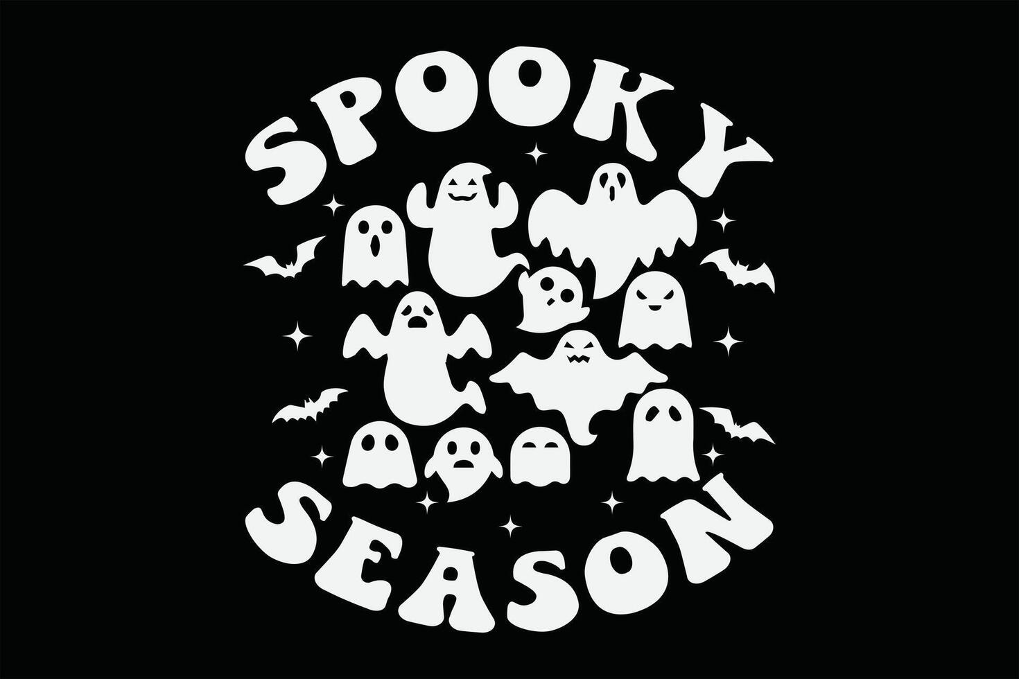 Spooky Season Funny Halloween T-Shirt Design vector