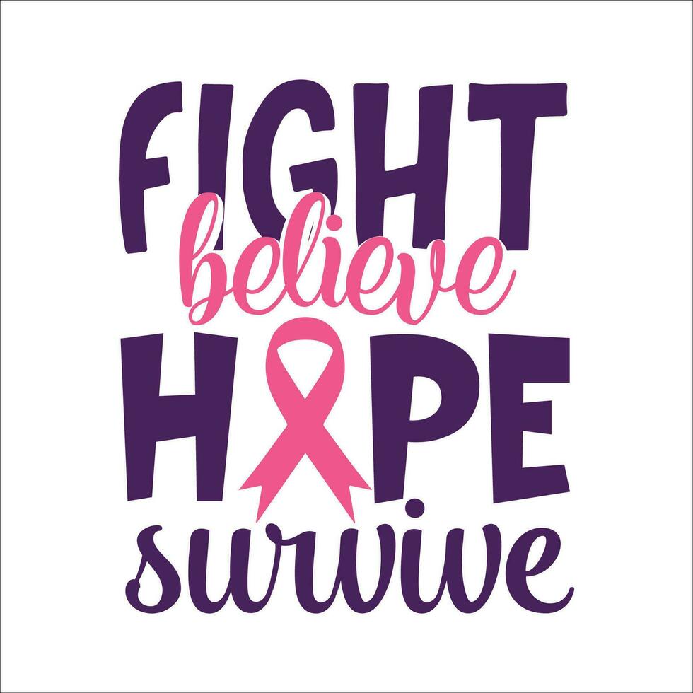 Stylish , fashionable  and awesome Breast Cancer typography art and illustrator vector