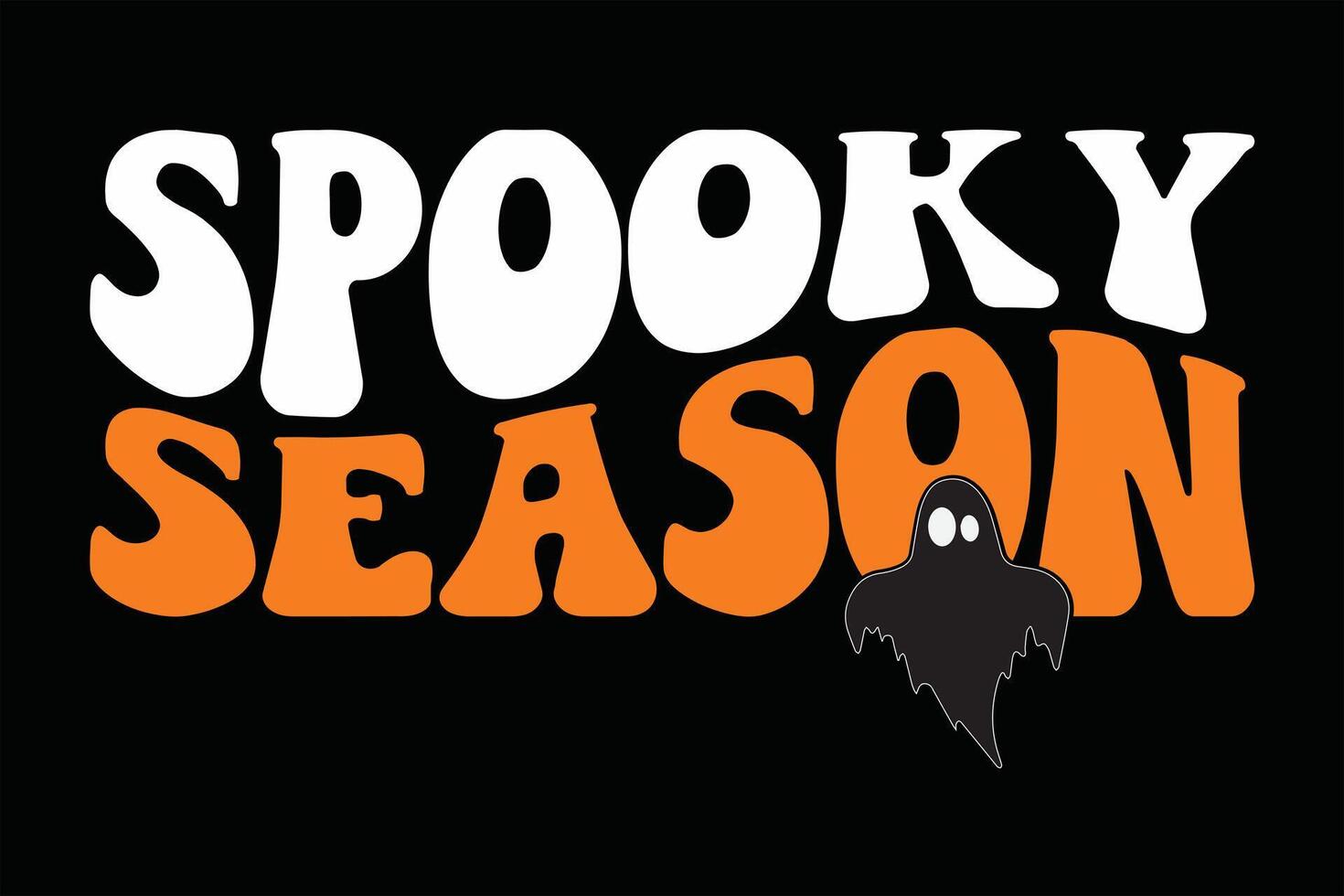 Spooky Season Funny Halloween Ghost T-Shirt Design vector