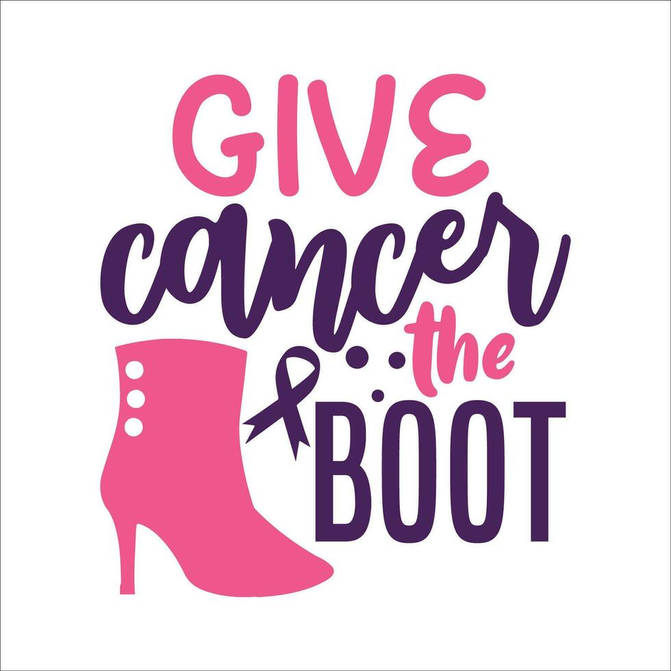 Stylish , fashionable  and awesome Breast Cancer typography art and illustrator vector