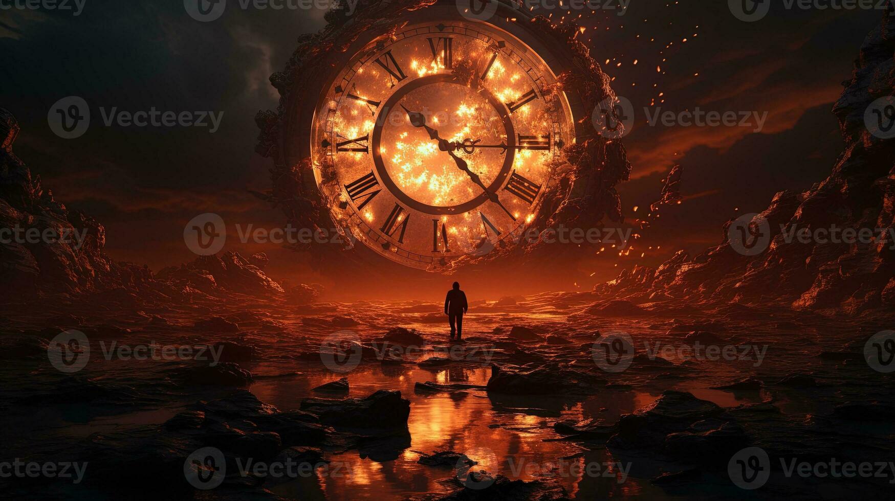 the final hour, digital art illustration, Generative AI photo