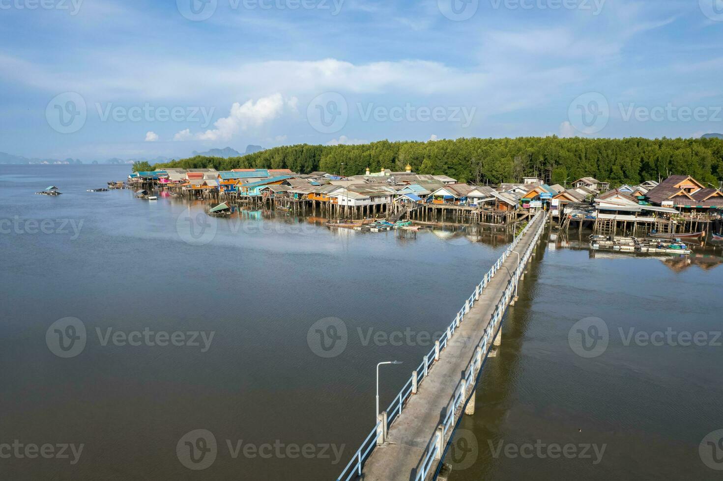 Aerial view of Bang Phat Village is the eco-fishing village at Phang nga, Thailand photo