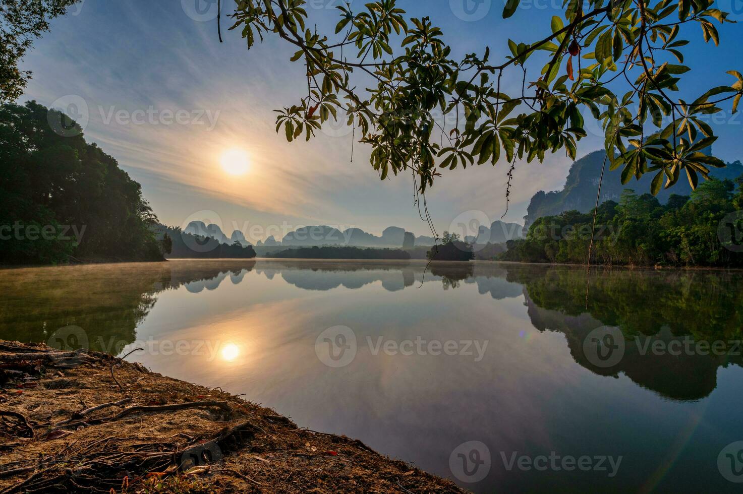 Nong Thale lagoon in morning, The famous place of Krabi, Thailand photo