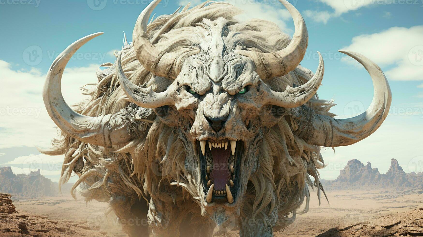 beast arid domain, digital art illustration, Generative AI photo