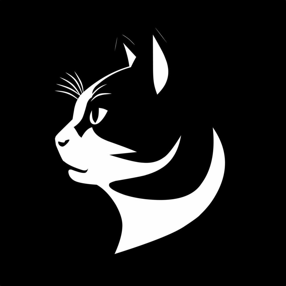 illustration of a cat design on a black and white background vector