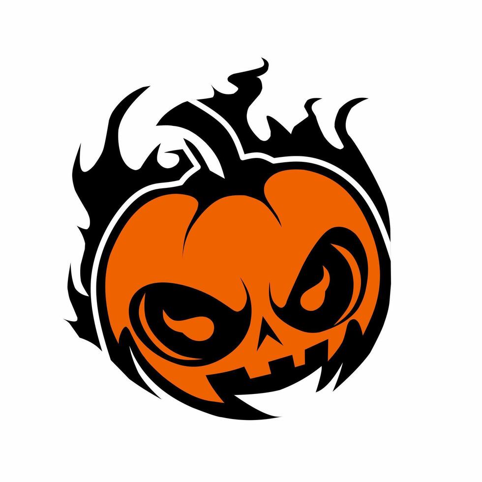 pumpkin monster illustration clipart design on a white background vector