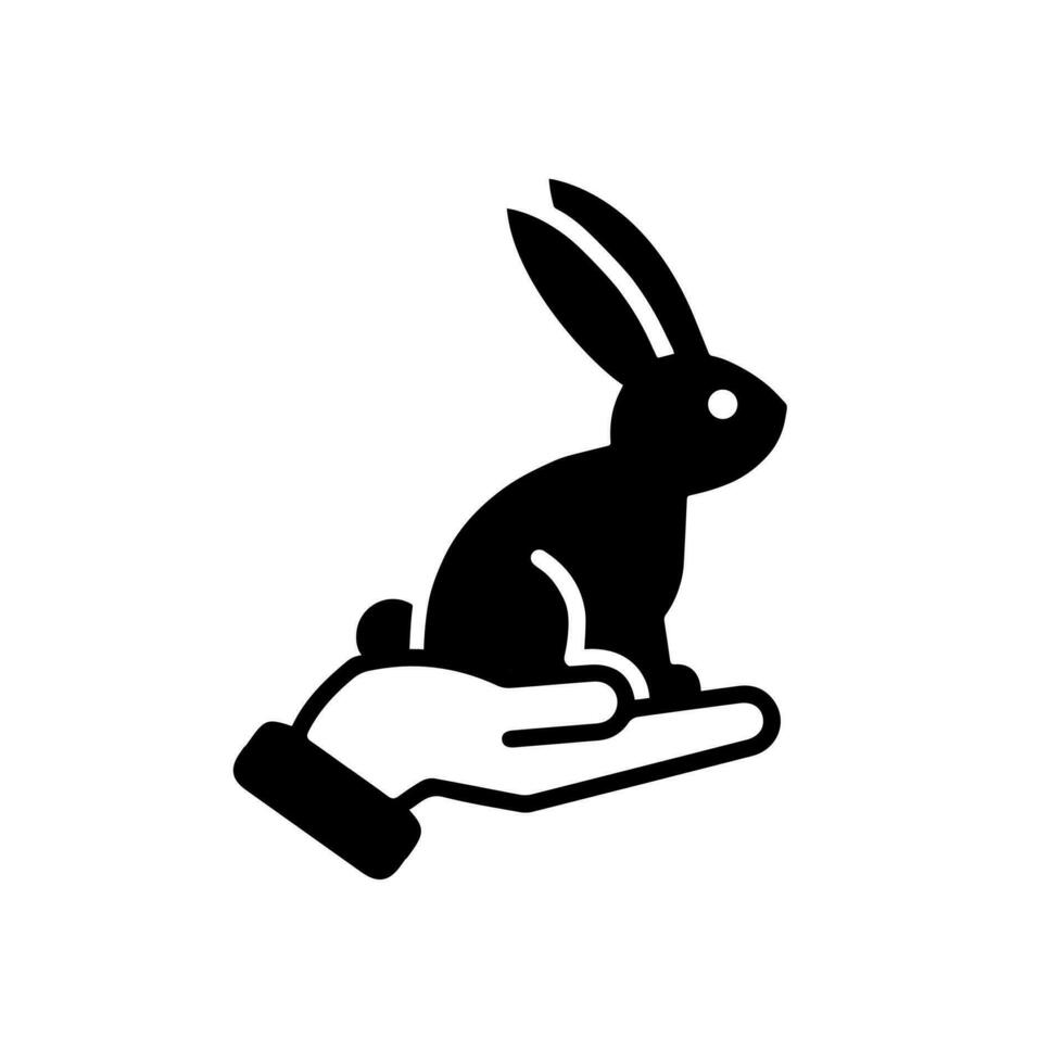 Animal cruelty free icon. Not tested on animals with rabbit silhouette symbol. Vector illustration.