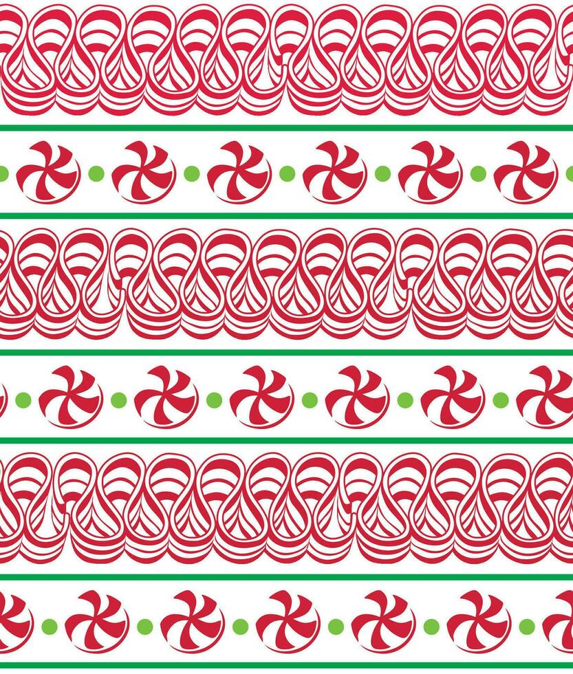 Seamless Christmas Peppermint Candy Pattern vector