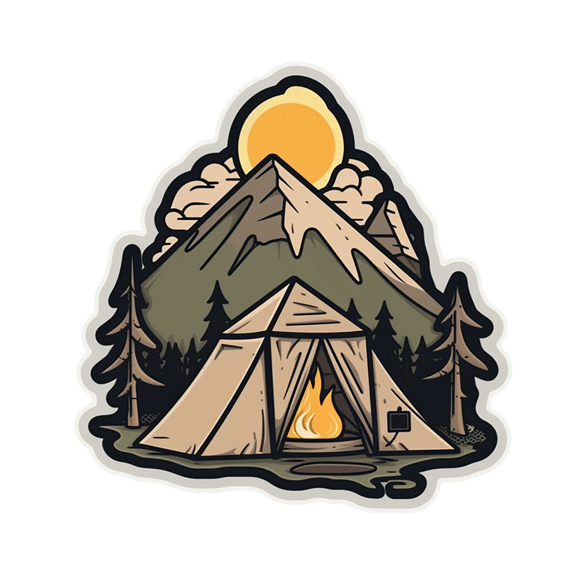 Camp Logo, Camp Png, Outdoor Camping Large Sticker, Camping Sticker