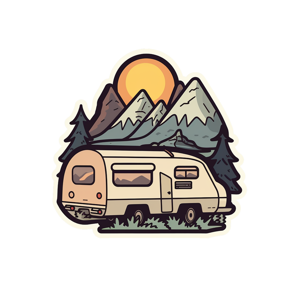 kamp logo, kamp png, buitenshuis camping groot sticker, camping sticker, kamp sticker png, ai generatief png