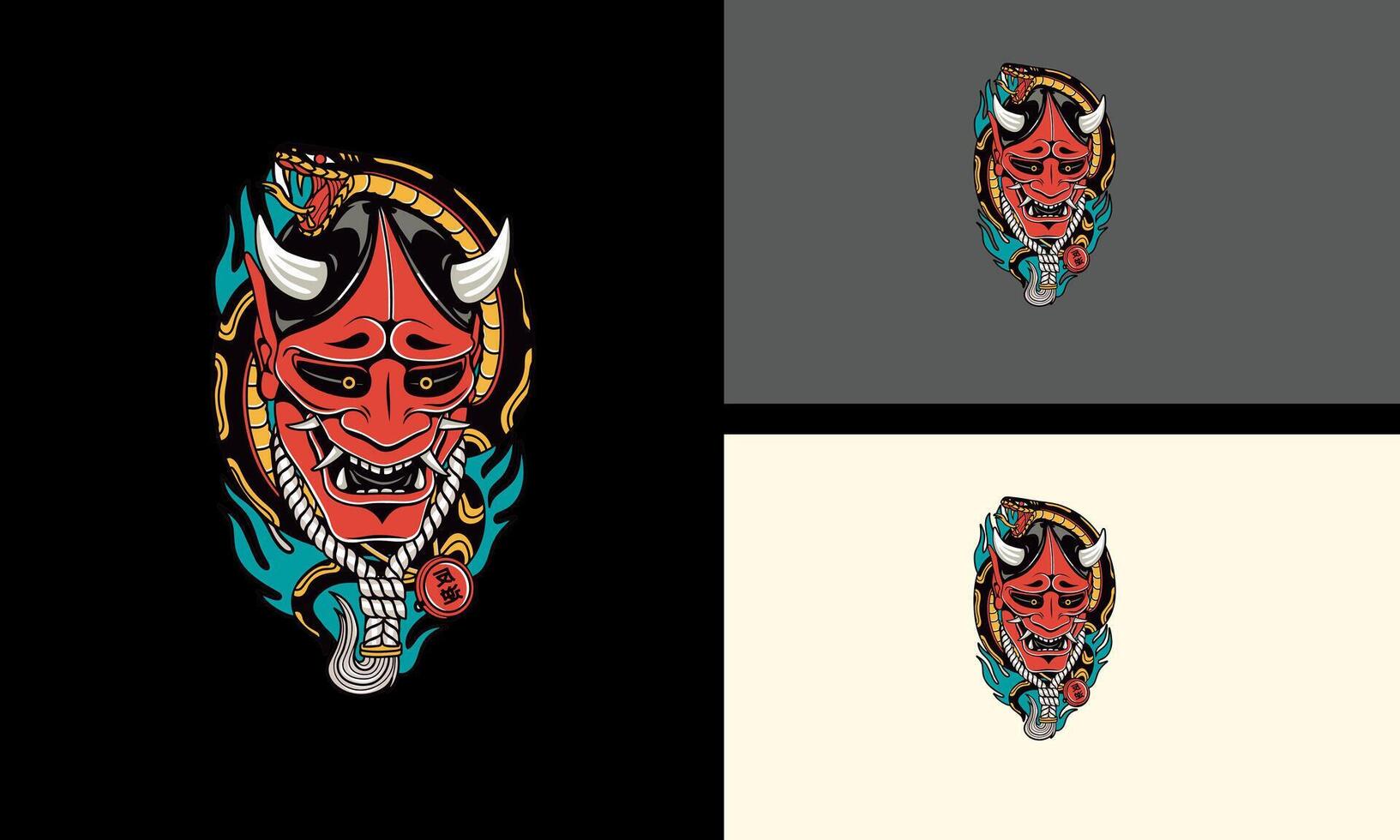 head red devil vector mascot design