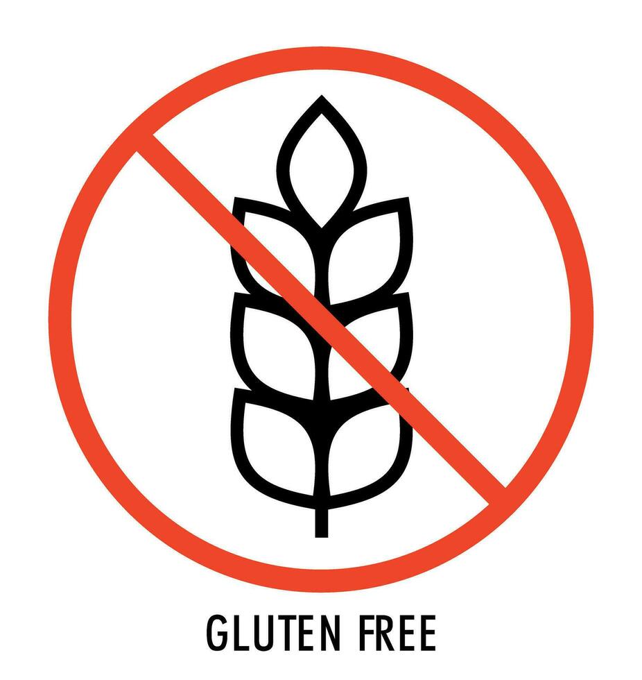 Isolated gluten free icon.  Wheat ear, crop, bread. Diet concept. For topics like food, allergy, intolerance vector