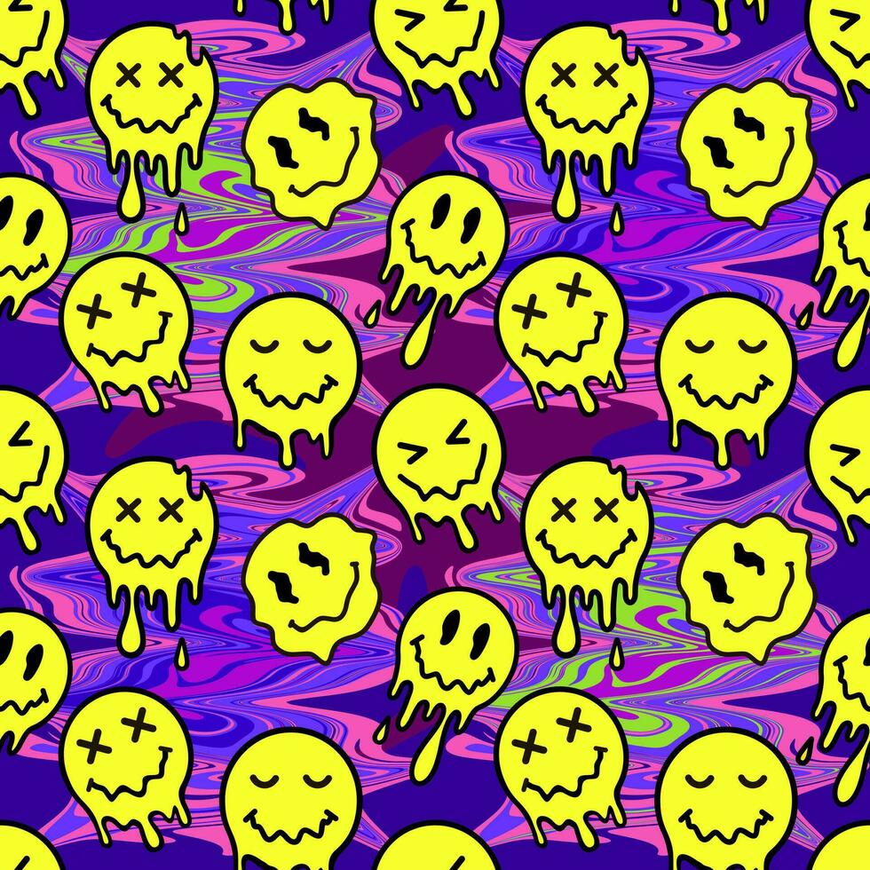 The smiling face is a seamless pattern. Abstraction vector