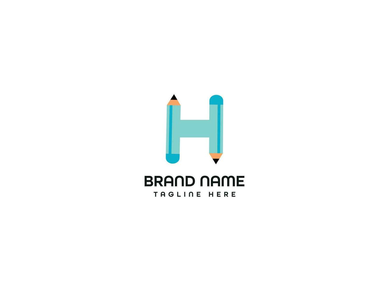 pen letter logo design vector