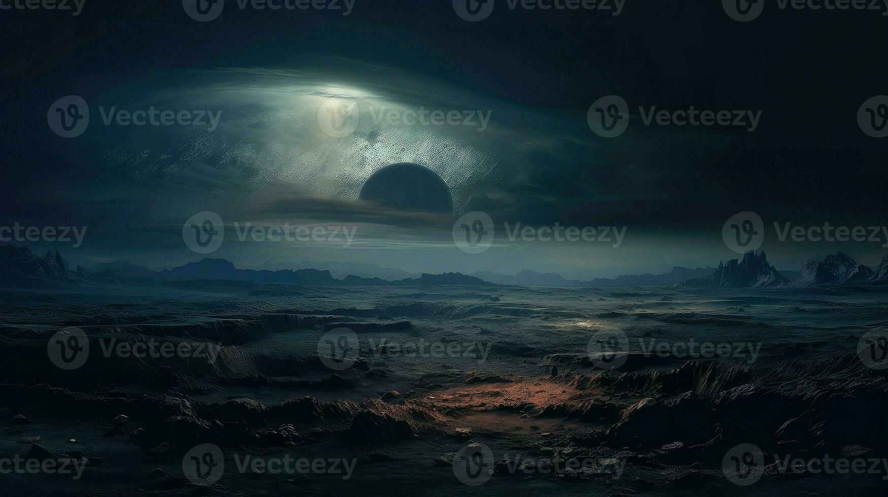 landscape Lunar Big Dark ai generated photo