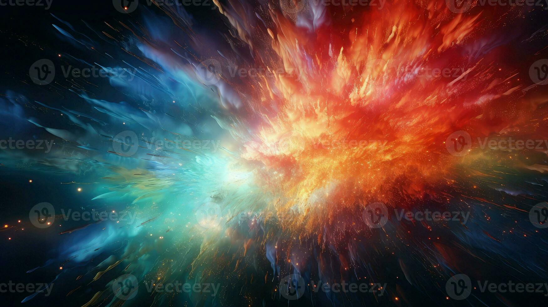 abstract particle explosion symphony ai generated photo