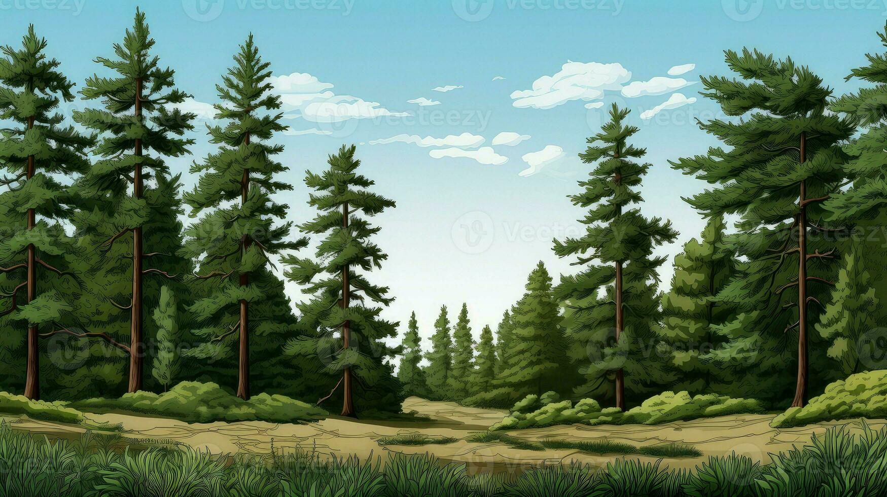 wood cedar forest fragrant ai generated photo