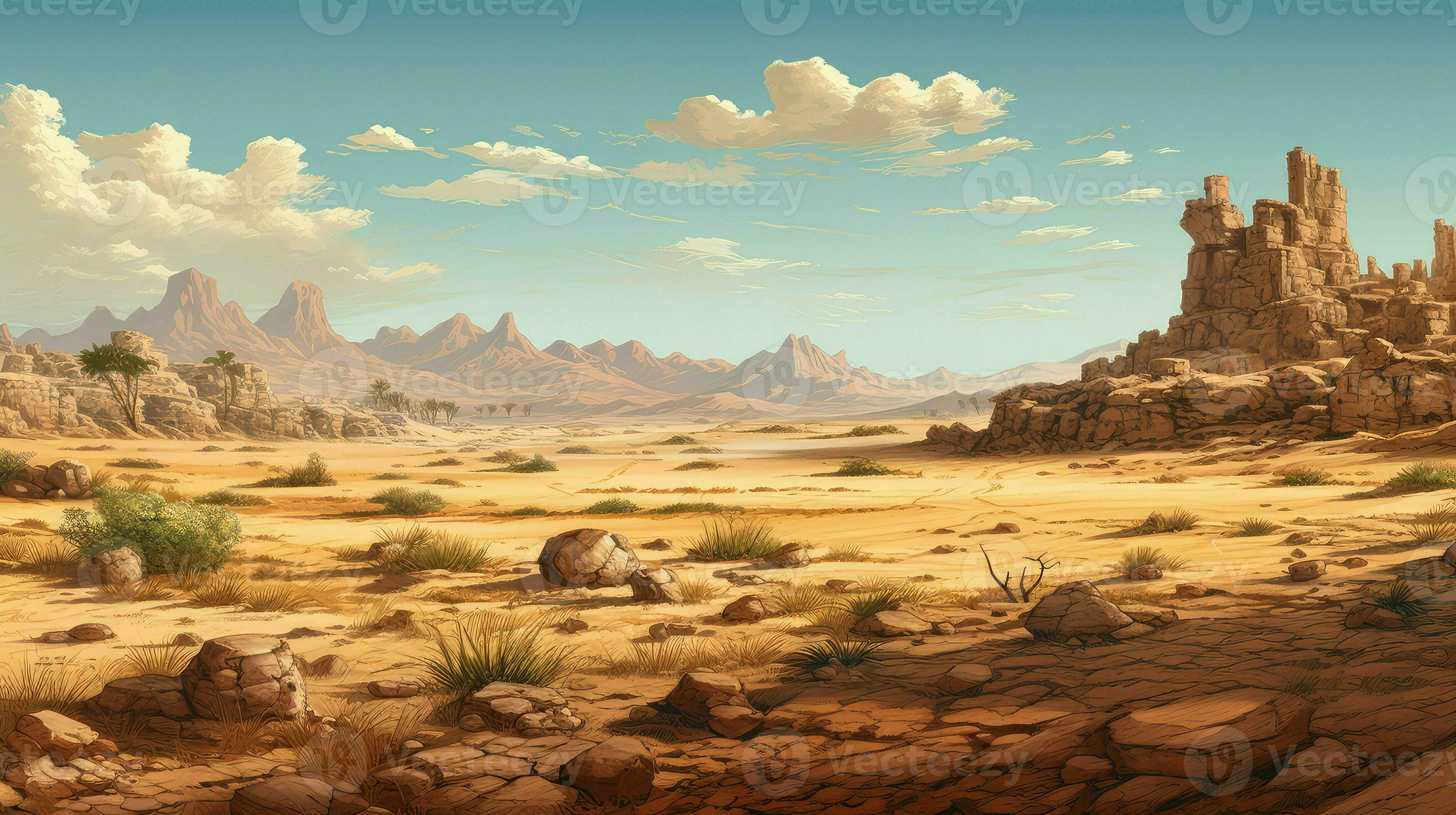 landscape syrian desert steppe ai generated 29140334 Stock Photo at