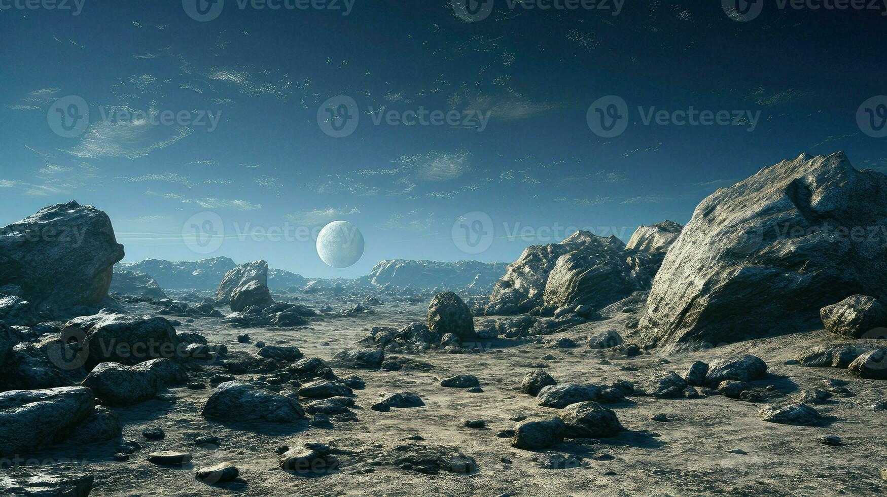 nature lunar boulders large ai generated photo