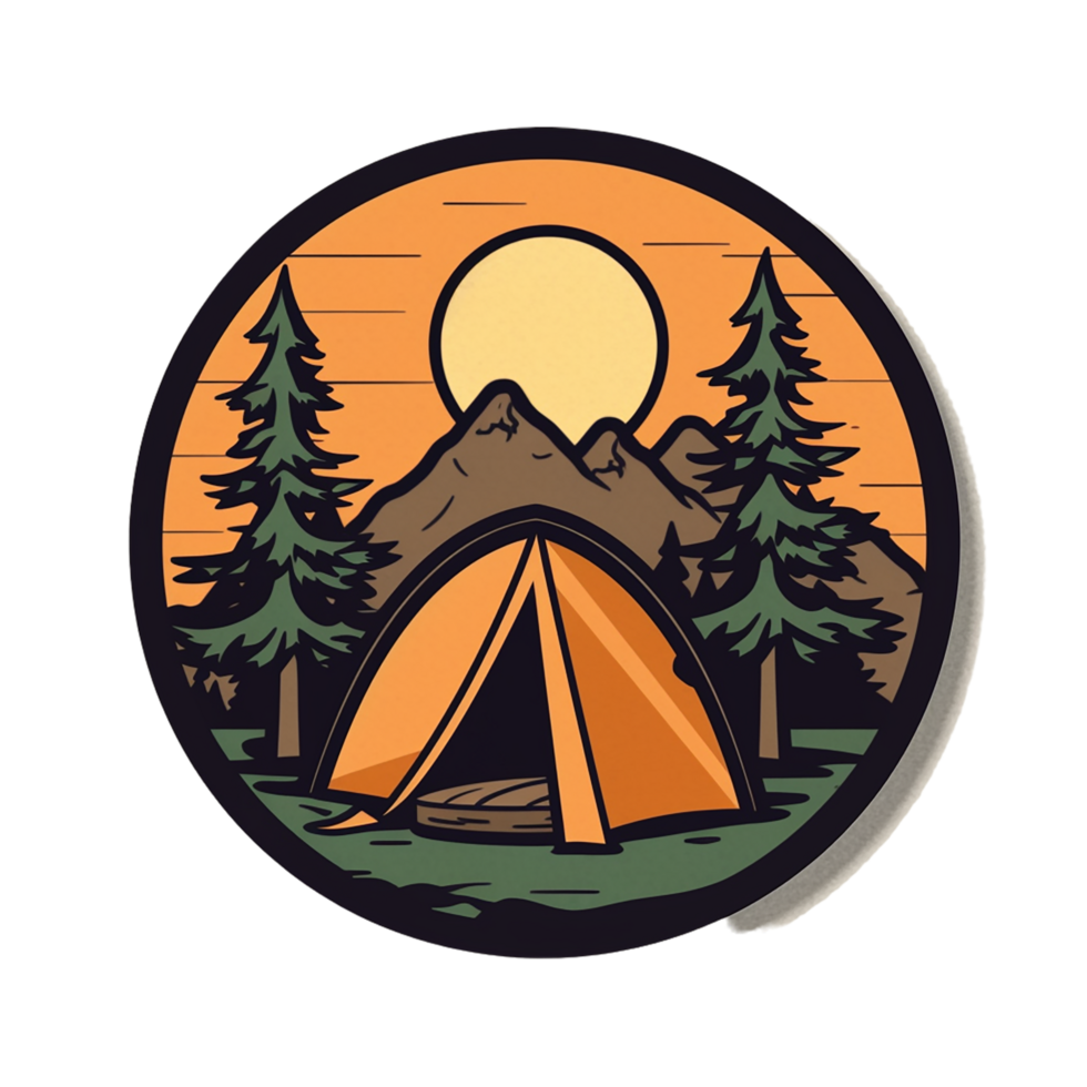 Camp Logo, Camp Png, Outdoor Camping Large Sticker, Camping Sticker, Camp Sticker Png, AI Generative png