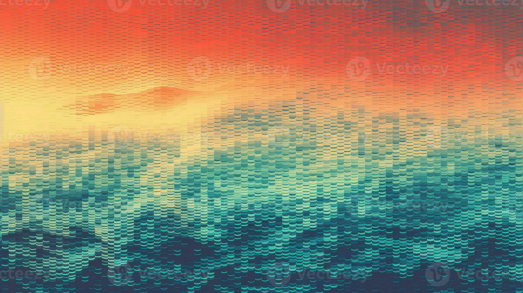 computer pixelated retro waves ai generated photo