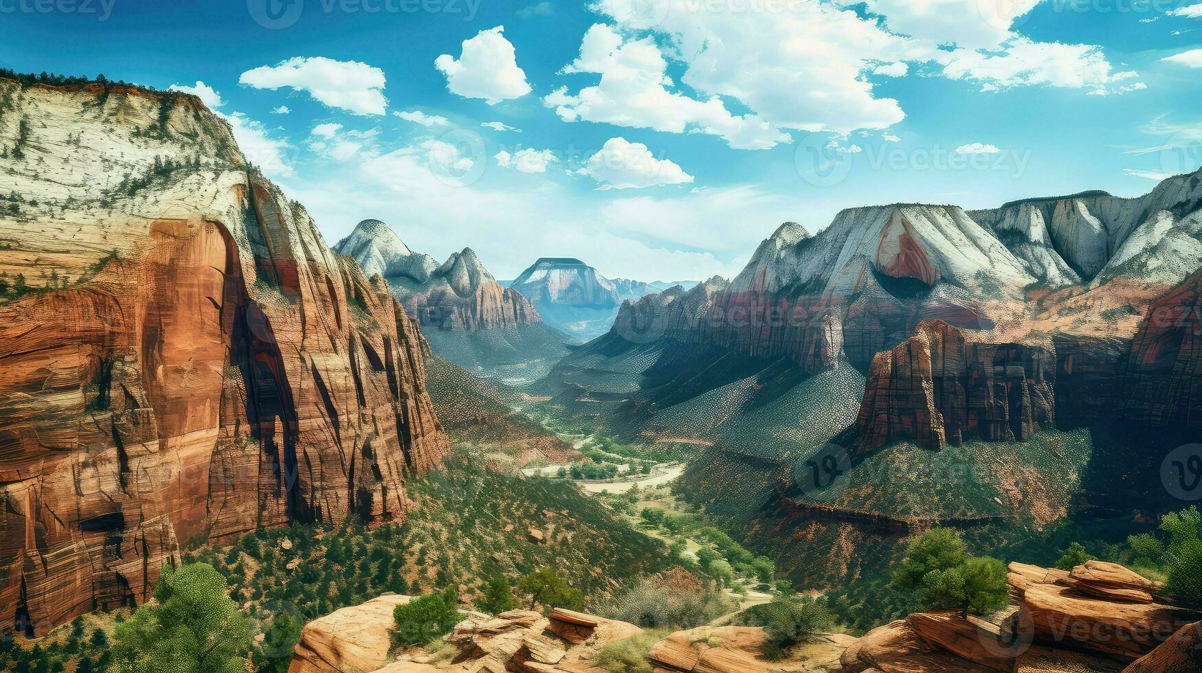 colorful pretty canyon located ai generated photo