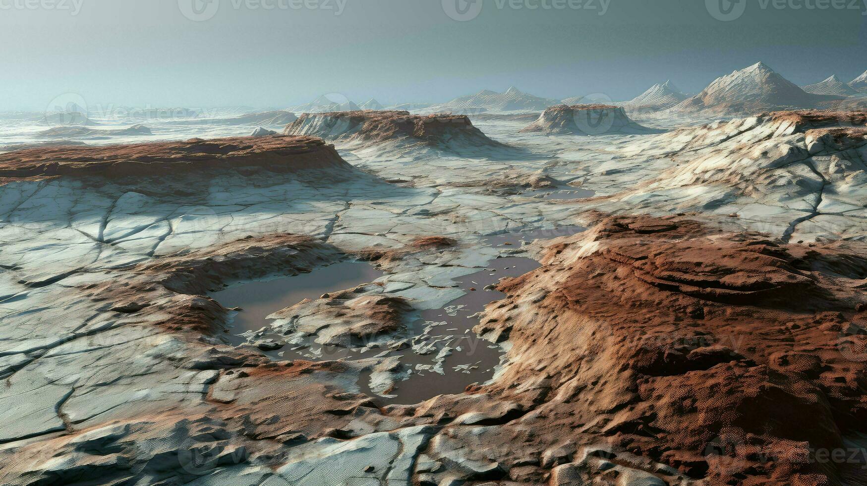 red Mars Planet Polar ai generated photo