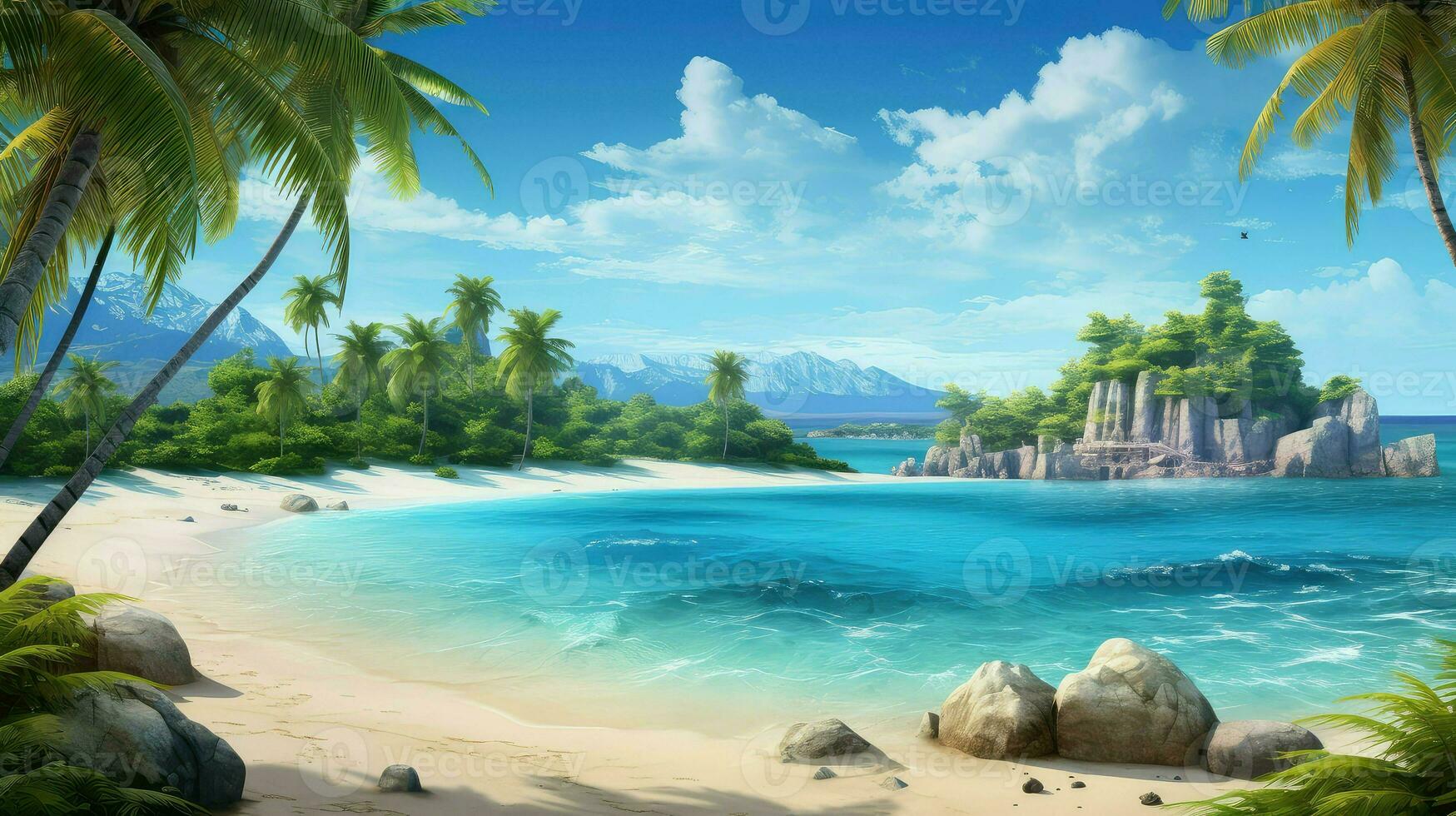 elegant tropical paradise classic ai generated photo