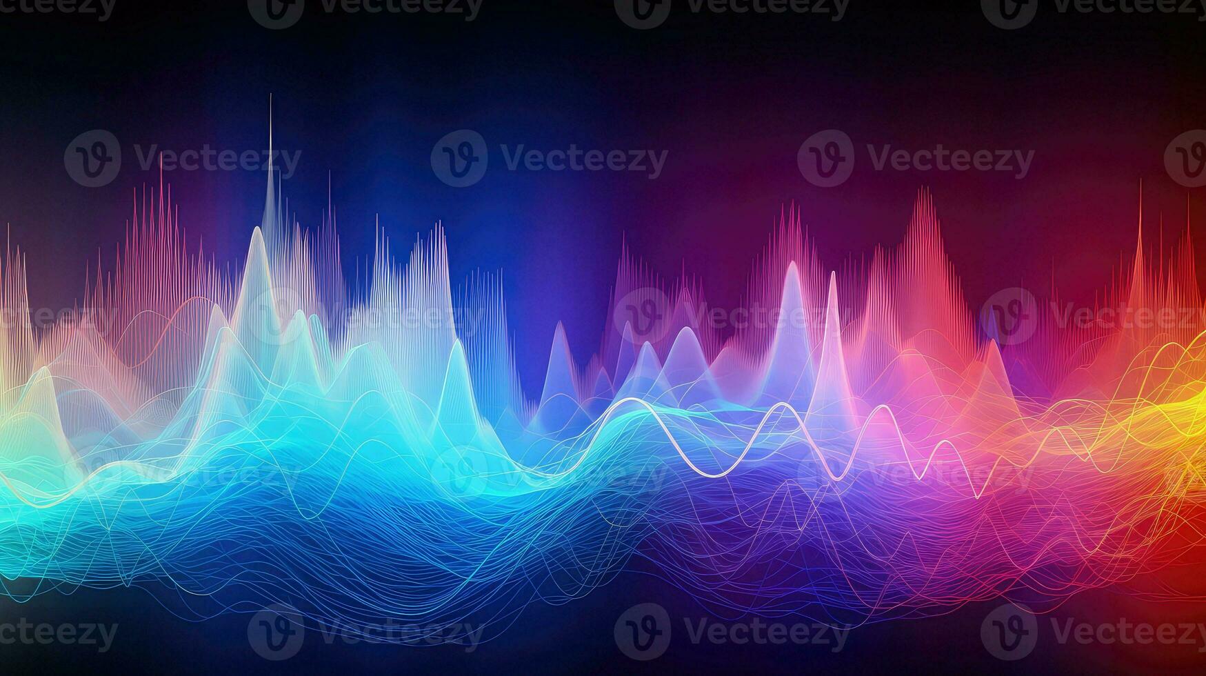 line colorful soundwave spectrum ai generated photo